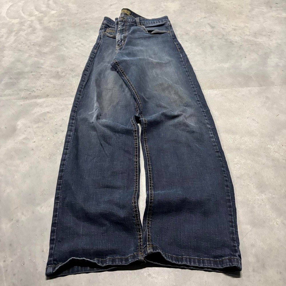 Vintage Y2K/2000s Grunge Dark Wash Streetwear Denim Jeans! 33x33 - Picture 3 of 8